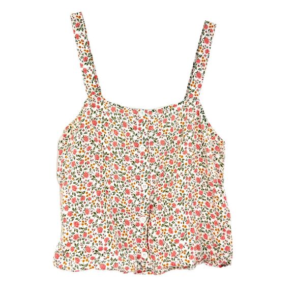 REFORMATION Rosie Tank Top M Floral White Multi Tencel Button Detail EUC B61 - Picture 2 of 5